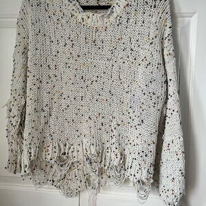 She + Sky Multicolor Speckled Knit Sweater